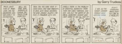 Trudeau, Garry | Garry Trudeau Doonesbury Daily Comic Strip Original Art dated 8-4-1977 (Universal Press Syndicate, 1977).... | Heritage