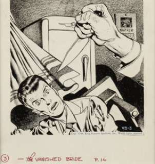 Cartier, Edd - Edd Cartier The Case of the Vanished Bride Original Art (King Features Syndicate, 1948)....