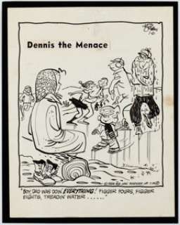 Ketcham, Hank - Hank Ketcham Dennis the Menace Daily Comics Panel Original Art dated 1-6-59 (Hall Syndicate, 1959). ...