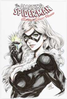Lau, Stanley "Artgerm" - Stanley "Artgerm" Lau - Black Cat (Spider-Man) Illustration Original Art (2020)....
