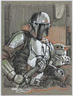Harris, Tony - Tony Harris - The Mandalorian and Grogu Illustration Original Art (c. 2022)....