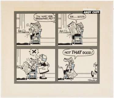 Smythe, Reg - Reg Smythe Andy Capp Daily Comic Strip Original Art (Daily Mirror, c. 1970).... (Total: 2 Items)