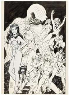 Will Meugniot - Amazing Heroes Swimsuit Special #1 The Women of AC Comics Pin-Up Page 77 Original Art (Fantagraphics...