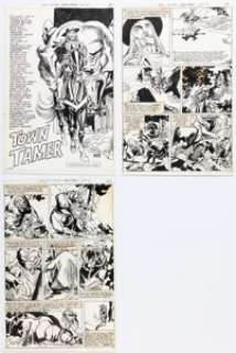 Gil Kane - All-Star Western #6 Complete 3-Page Story "Town Tamer" Original Art (DC, 1971).... (Total: 3 Original Art)