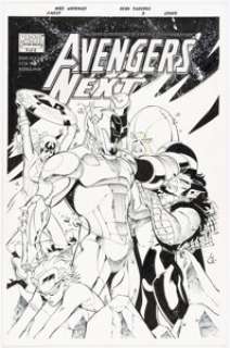 Sean Parsons [Mike Wieringo printed blue lines] - Avengers Next #3 Cover Original Art (Marvel, 2007).