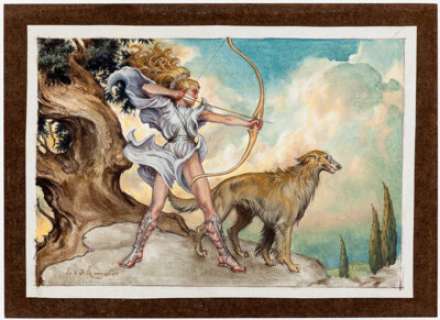 Stephen Hickman - Blonde Female Archer Illustration Original Art (undated).
