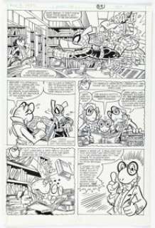 Ron Zalme and Pierre Fournier Marvel Tales #206 Story Page 3 Spider-Ham Original Art (Marvel, 1987).