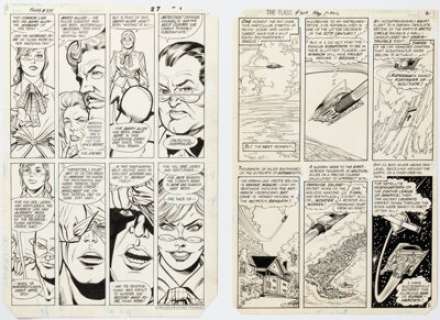 Carmine Infantino, Dennis Jensen, and Frank McLaughlin The Flash #345 and 309 Story Pages Original Art Group of 2 (DC, 1982-85). (Total: 2 Original Art)