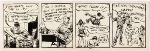 Reed Crandall - Comic Strip Birthday Card Original Art and Correspondence (1946). | Heritage