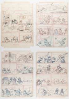 Pete Alvarado Walt Disney The Beagle Boys vs. Uncle Scrooge #1 Complete 19-Page Story Preliminary Original Art and Vic Lockman Script (Gold Key, 1979). (Total: 38 Original Art)