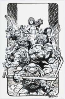 Brett Parson Teenage Mutant Ninja Turtles Unpublished Cover Original Art (2021). | Heritage