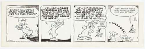 Walt Kelly Pogo Daily Comic Strip Original Art dated 11-28-62 (Hall Syndicate, 1962). | Heritage
