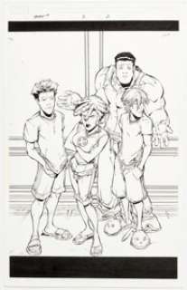 Patrick Scherberger and Norman Lee GeNext #3 Splash Page 2 Original Art (Marvel, 2008).