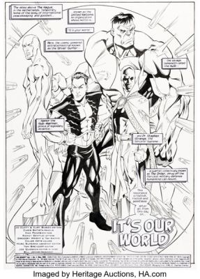 Chris Batista and Dan Panosian The Order #2 Splash Page 1 Original Art (Marvel, 2002).