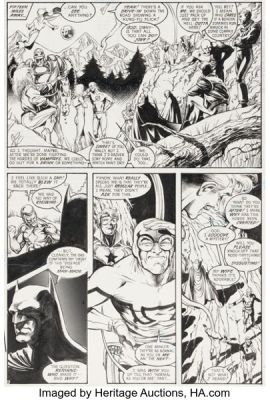 Keith Giffen, Adam Hughes, and Art Nichols Justice League America #32 Story Page 8 Original Art (DC, 1989). | Heritage