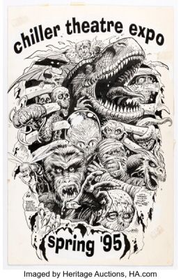 Steve Bissette chiller theatre expo Poster Illustration Original Art (Spring 1995). | Heritage