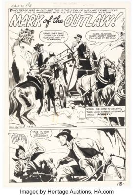 Paul Reinman Kid Colt Outlaw #94 "Mark of the Outlaw!" Complete 5-Page Story Original Art (Marvel, 1960). (Total: 5 Original Art) | Heritage