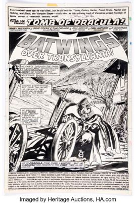 Gene Colan and Tom Palmer Tomb of Dracula #69 Splash Page 1 Original Art (Marvel, 1979).