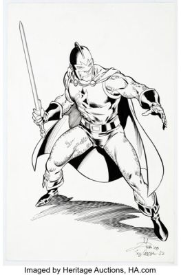 Mel Rubi and Jay Leisten - Black Knight Illustration Original Art (2008/2022).