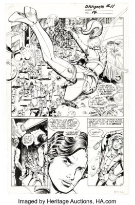 Will Meugniot and Al Gordon DNAgents #11 Story Page 14 with Specialty Illustration on Back Original Art (Eclipse, 1984).