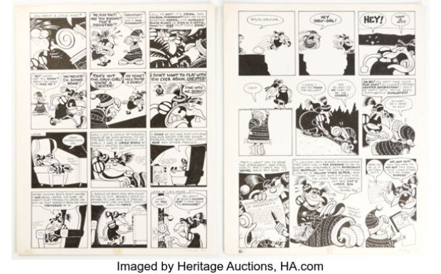 Peter Bagge Neat Stuff #8 Girly Girl and Chuckie Boy Story Pages 2 and 6 Original Art (Fantagraphics, 1987). (Total: 2 Original Art) | Heritage