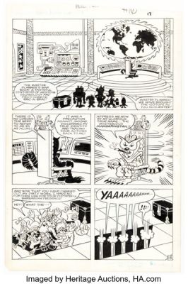 Joe Albelo and Pierre Fournier Peter Porker, the Spectacular Spider-Ham #16 Story Page 13 Original Art (Marvel, 1987).