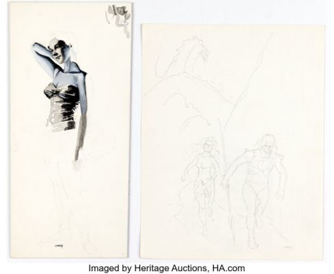 Johnny Craig - Unfinished Illustrations Original Art Group of 2 (undated). (Total: 2 Original Art) | Heritage