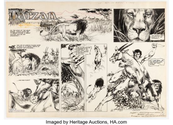 Mike Grell Tarzan Sunday Comic Strip Original Art dated 11-21-82 (United Feature Syndicate, 1982). | Heritage