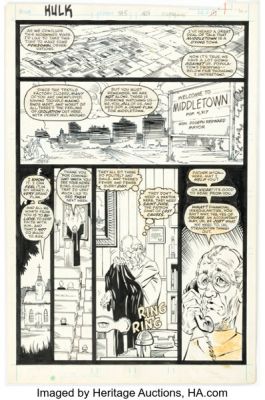 Todd McFarlane, Jim Sanders III, and Chris Ivy The Incredible Hulk #345 Story Page 1 Original Art (Marvel, 1988). | Heritage
