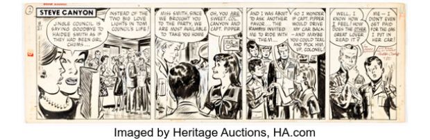 Milton Caniff Steve Canyon Daily Comic Strip Original Art dated 8-21-61 (Field Enterprises, 1961). | Heritage