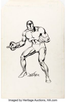John Byrne and Joe Rubinstein The Official Handbook of the Marvel Universe #6 Klaw Illustration Original Art (Marvel, 1983). | Heritage