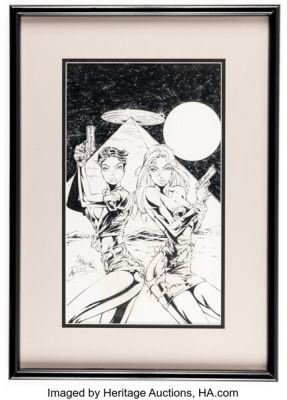 Oclair Albert and Rene Micheletti Secret Files #1 Cover Original Art (Angel Entertainment, 1996).