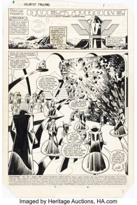 Mark Gruenwald and John Romita Sr. Questprobe #1 Story Page 1 Original Art (Marvel, 1984).