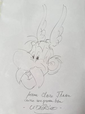 Uderzo Albert Asterix Jolie... | Lot 191 - UDERZO Albert Asterix Jolie dédicace représentant Asterix... | Neo Enchères