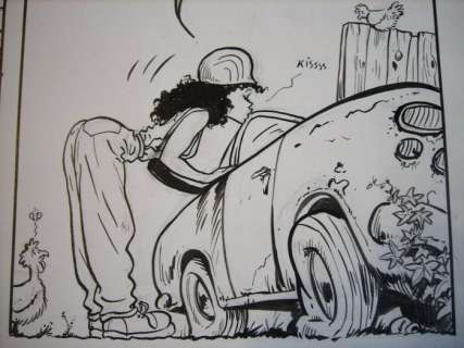 Sam 1 - Originele pagina (p.1)  ’De Garage’ met voorbereidende schetspagina - (1990) | Catawiki