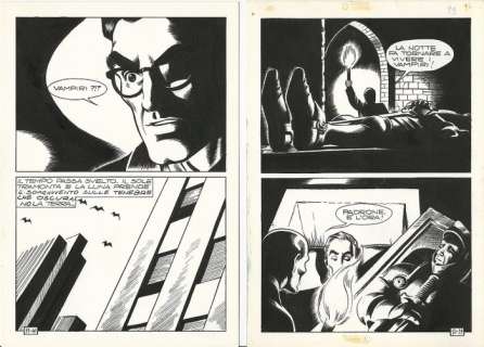Satanik nn. 50 e 55 - 2x original pages "La Stirpe dei Vampiri" e "Il Ritorno di Wurdalak" - Page volante - (1966/1967) | Catawiki