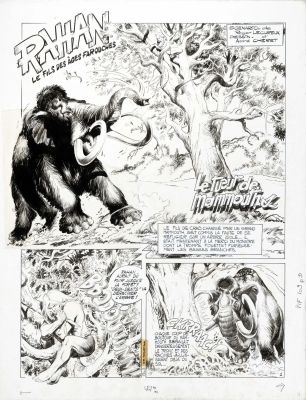 Cheret André Et... | Lot 5 - CHERET André et LECUREUX Roger Rahan Le tueur de mammouth Planche... | Neo Enchères