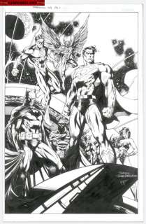 Alejandro Garza Sandra Hope Jim Lee - Justice league pinup