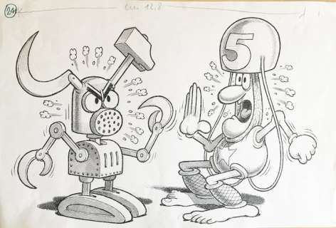 Jacovitti - Illustrazione originale cm 48x32 - Loose page | Catawiki