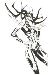 J Scott Campbell | Hela: War of the Realms, cover, 11x17 | Hero Initiative