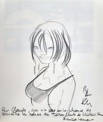 Baru Dédicace Au... | Lot 36 - BARU Dédicace au crayon sur l’album La piscine de Micheville... | Vermot et Associés