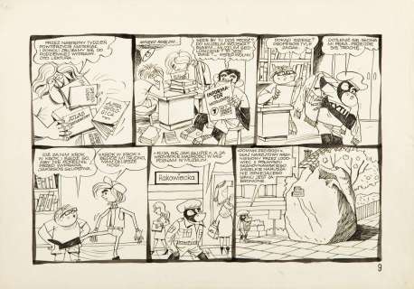 Henryk Jerzy Chmielewski (1923 - 2021) | Henryk Jerzy Chmielewski | "Tytus, Romek i A’Tomek. Księga XV", plansza nr 9, około1982 | Desa Unicum