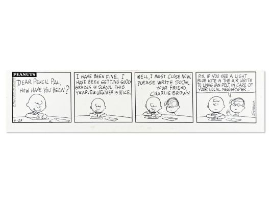 Lot 431 - Charles Schulz Peanuts Daily Strip (6-23-1962)