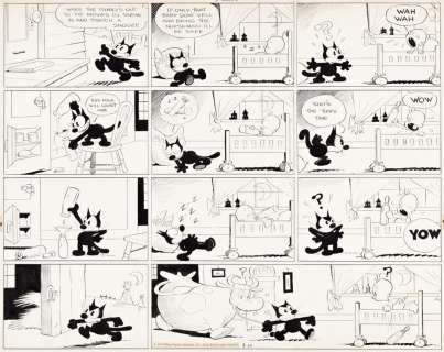 [OTTO MESSMER (1892-1983)] (PAT SULLIVAN). "I‘ll sneak in and snatch a snooze." * "How can I sleep?" [CARTOONS / COMICS / FELIX]