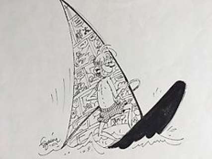 Jannin, Frédéric - Dessin original - Germain et nous - Dessin pour le festival d‘Hyères - (années 1980)