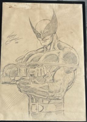 Kerry Gammill Original Signed Framed Wolverine Drawing 1988 X-Men One of One