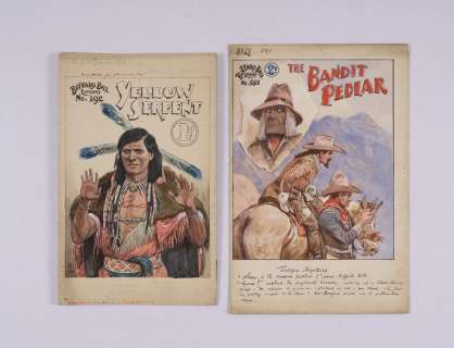 Buffalo Bill: two original front cover artworks (1917, 1920s)… | Comic Book Auctions ltd