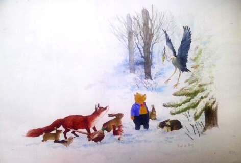 Heij, Fred de | Original illustration in colour  - Bolke de Beer  - (1987) | Catawiki