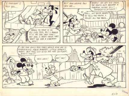 Goofy - the Fireman, original comic art, page 6B - First edition - (1983) | Catawiki