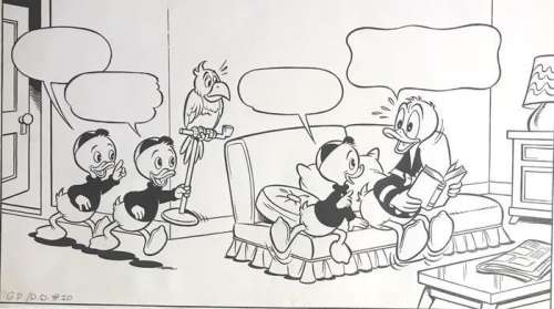 Carol Voges - Originele pagina - Donald Duck en de Papagaai - Original Page - (1971) | Catawiki